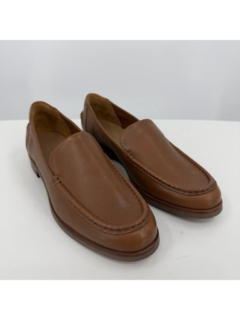 Everlane The Modern Loafer in Camel-Tan Leather sz 9 Stacked Heel Cushioned